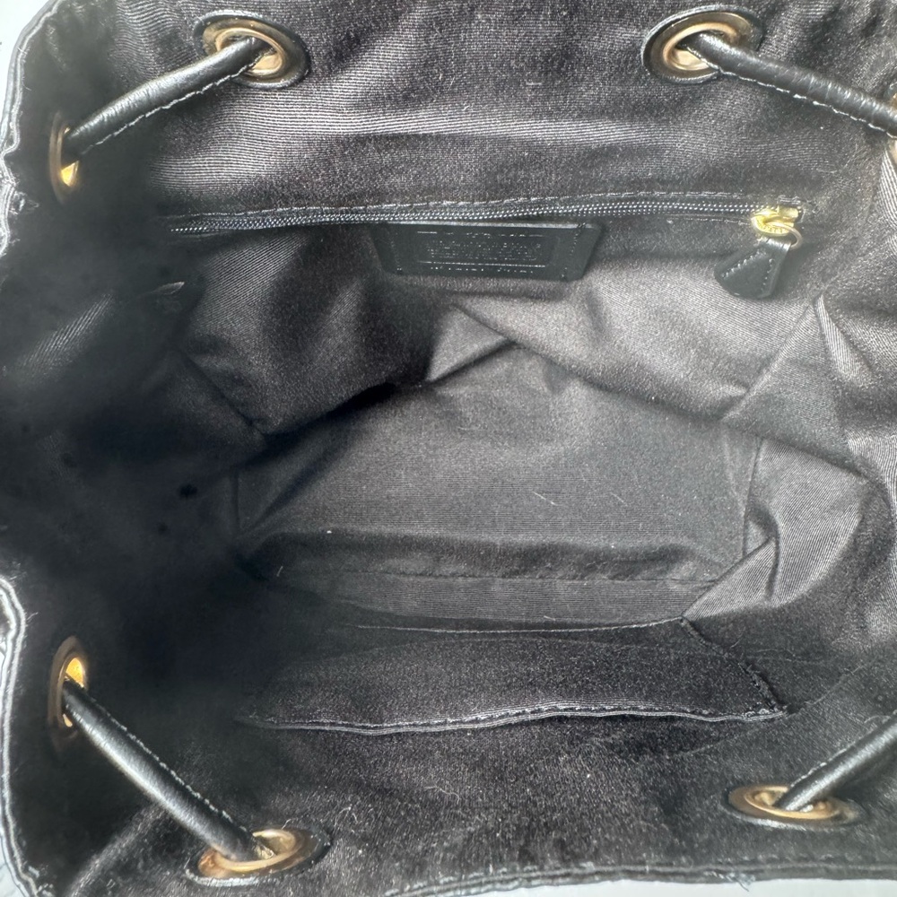 Coach Pennie Leather Mini Backpack Pebbled Leather Front Pocket Flap Bag Gold - Picture 4 of 10